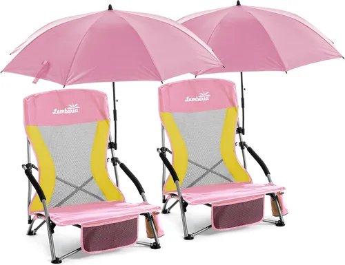 Vista 20 de Lamberia Silla de playa plegable para adultos, paquete de 2, sillas de playa bajas portátiles con capacidad de 300 libras, silla de camping ligera