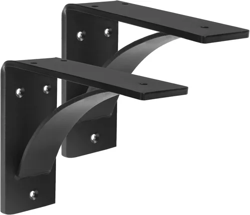 Vista 4 de Paquete de 2 soportes de acero resistente para chimenea, montaje en pared, 7 x 6 pulgadas