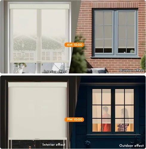 Vista 4 de Persilux - Persianas enrollables sin cordón, solares, para ventanas, con filtro de luz, persianas enrollables para ventanas (40,6 cm x 91,4 cm)