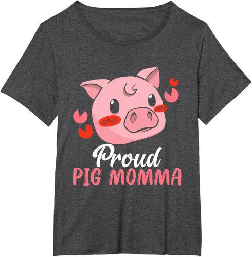 Vista 4 de Mini Pig Momma - Camiseta para mujer con diseño de cerdo en miniatura para mujer, Negro