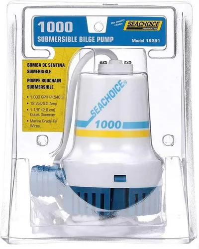 Vista 4 de Seachoice Bomba de sentina duradera, 1,000 GPH, 12V, 5.5 amperios, fusible de 7 A
