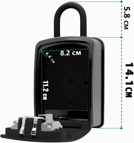 Vista 2 de Caja de cerradura de seguridad extra grande con combinación de 4 dígitos