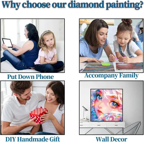 Vista 5 de Kits de pintura de diamantes de fantasía para adultos, kits de arte de diamantes brillantes para principiantes, pintura de diamantes de ensueño