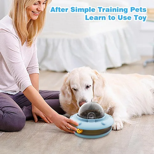 Vista 5 de Juguete interactivo para perros y gatos, rompecabezas de comida para mascotas con bola de campana, adecuado para cachorros y gatitos