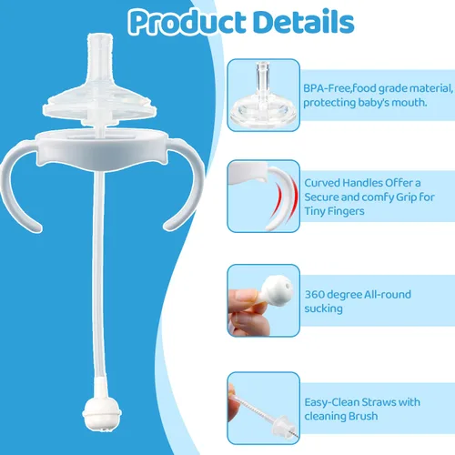 Vista 5 de Kit de conversión de vasos para biberones naturales Philips Avent, kit de transición para niños pequeños con 4 pezones suaves, 2 asas de botella y 4