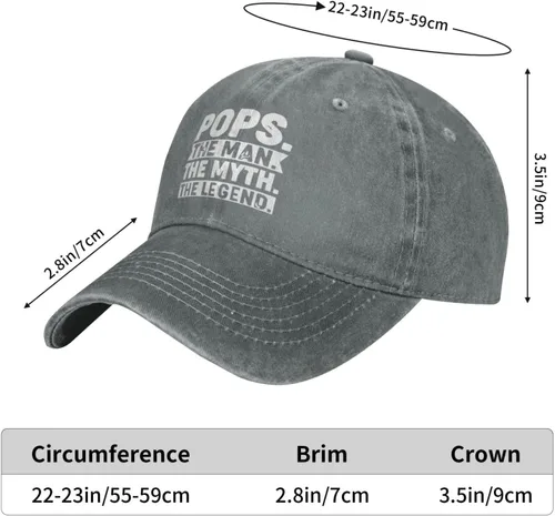 Vista 6 de Funny Hat Pops The Man The Myth The Legend - Gorra de béisbol ajustable para mujer