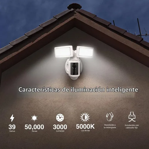 Vista 5 de Feit Electric SEC3000/CAM/WIFI Cámara de seguridad LED inteligente para exteriores con sensor de movimiento, audio bidireccional, reflector de 39