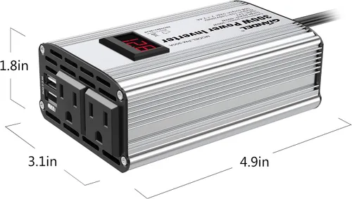 Vista 6 de Inversor de corriente de 300 W DC 12 V a 110 V AC inversor de coche con adaptador de coche USB dual 4.8A con pantalla LED