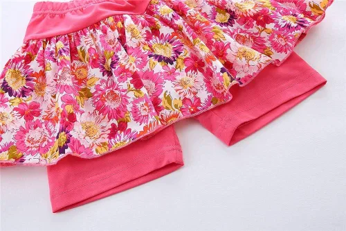 Vista 7 de Mud Kingdom Conjunto de 2 piezas con falda y pantalones cortos para niñas de 9 meses a 9 años