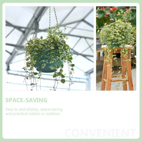 Vista 5 de Cabilock Cesta de riego automático, 2 piezas, maceta colgante de riego automático para interiores y exteriores, cesta colgante de plantas verdes