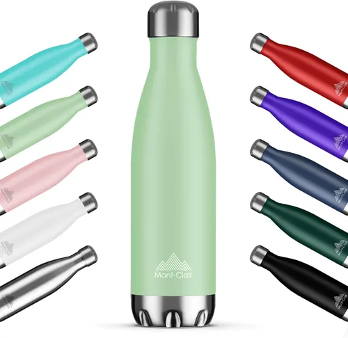 Vista 17 de Mont-Clair H2O - Botella de agua de acero inoxidable aislada al vacío, sin BPA, botella de bebidas frías 12 horas y calientes las 24 horas, metal