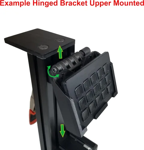 Vista 6 de Soporte de montaje universal y kit de soporte con bisagras, se adapta a la cubierta Elgato Stream de 15 teclas MK.2. Perfecto para corredores Sim