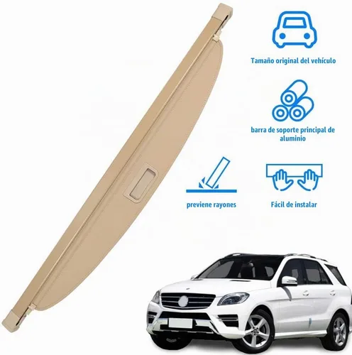 Vista 2 de Funda de carga estilo fábrica para Mercedes Benz ML350 Accesorios 2012-2015 GLE 2016-2019 Beige Protector retráctil de seguridad para la cajuela