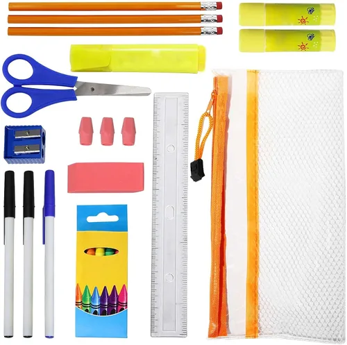 Vista 2 de Mochila de 17 pulgadas con kit de suministros escolares de 24 piezas estudiantes, profesores, aulas
