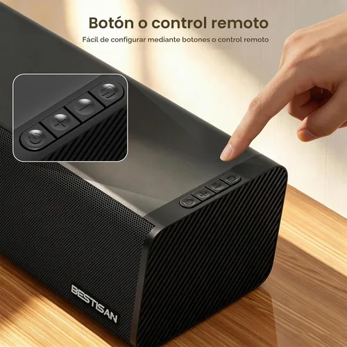 Vista 5 de Barra de sonido, BESTISAN Barra de sonido de 50 vatios con HDMI, óptico, AUX, USB, salida de subgraves y conexión Bluetooth, DSP, bajo ajustable, 16