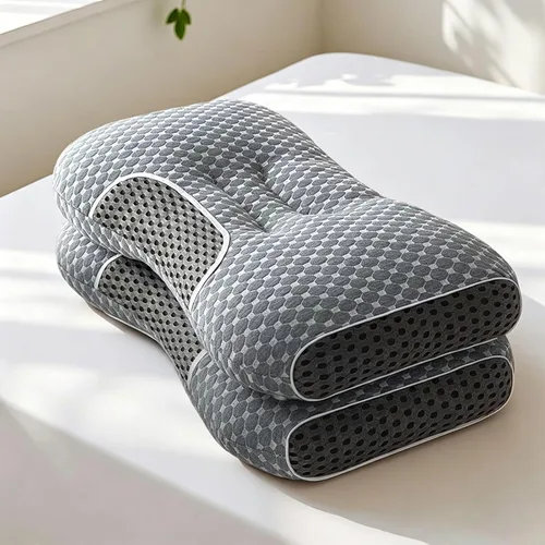 Vista 6 de Massage Neck Pillow, 2 Pack Bed Pillows for Neck and Shoulder Pain, Ergonomic Cervical Contour Support Pillow, Cervical Neck Support Massage Pillows