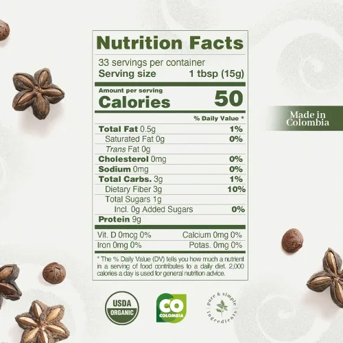 Vista 4 de ANCESTRAL Organics Proteína vegana en polvo, superalimento orgánico certificado por Sacha Inchi, 0.76 onzas de proteína a base de plantas, rico