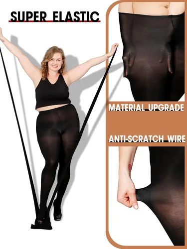 Vista 2 de DancMolly Medias de nailon semiopacas de cintura alta para mujer, con control superior