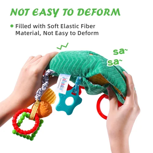 Vista 5 de Jollybaby Sonajeros de bebé, juguetes colgantes para asiento de automóvil, cuna, cochecito, gimnasio, juguetes sensoriales Montessori de felpa