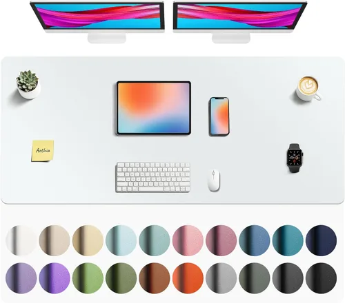Vista 199 de Aothia - Protector de escritorio de cuero sintético grande, base antideslizante para mouse y superficie para escribir, impermeable, fácil de Agua