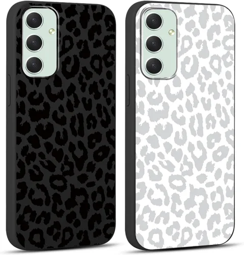 Vista 70 de Pack de 2 fundas con estampado de guepardo para Samsung Galaxy A03s 4G de 6.5", fundas de diseño de patrón de leopardo de lujo, de silicona suave