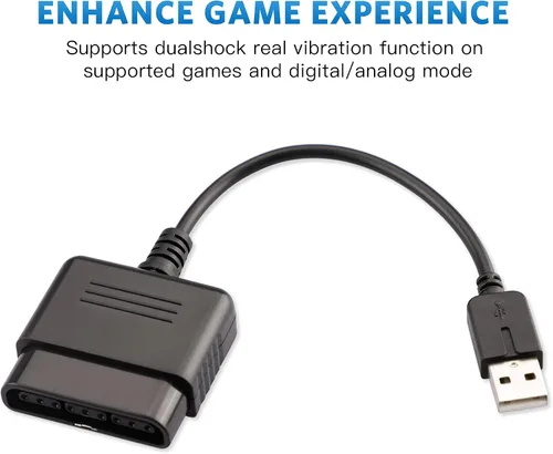 Vista 7 de Xahpower Paquete de 2 cables convertidores de controlador PS2 a USB, compatible con controlador Sony PS1PS2 Gamepad a PS3PC Controller