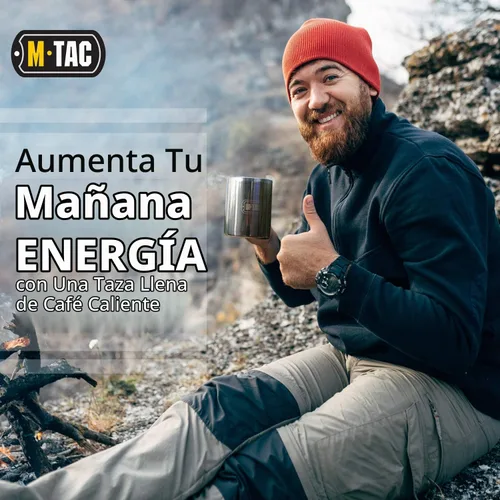 Vista 6 de M-Tac Taza de café de viaje de acero inoxidable de 13,6 oz con mango