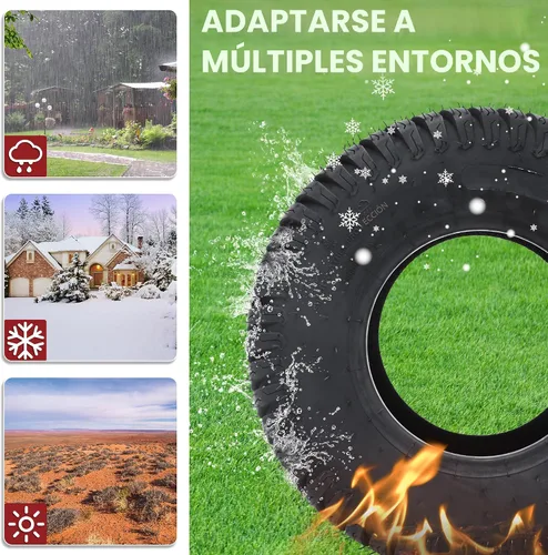 Vista 3 de YITAMOTOR Neumáticos para cortacésped de 15 x 6.00-6 (juego de 2), neumático de césped de tractor sin cámara de 4 capas, neumáticos de cortacésped