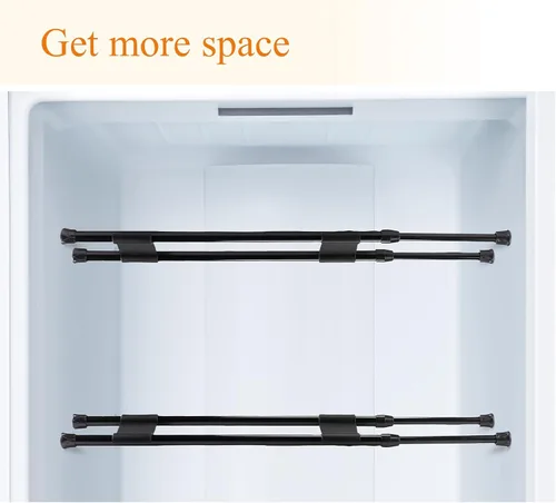 Vista 3 de Zubebe 4 piezas Barra doble para refrigerador de RV ajustable con resorte de tensión Barras para refrigerador de RV Accesorios para refrigerador