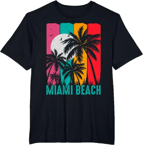 Vista 36 de Camiseta Miami Beach, Negro, S