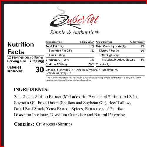 Vista 2 de Quoc Viet Foods Base para sopa con sabor a carne estilo Cot Bun Bo Hue, 10 oz.