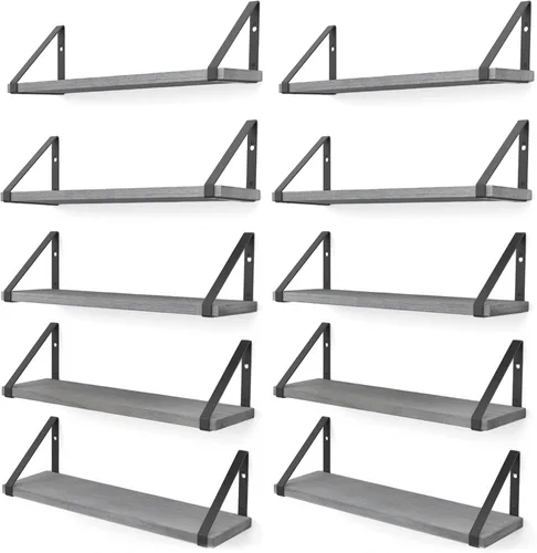 Vista 17 de Wallniture Ponza - Estante flotante de pared de 17 x 4.5 pulgadas, estantes pequeños de madera para almacenamiento en la pared, estante montado