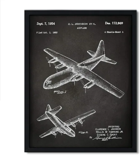 Vista 76 de Andaz Press Póster de decoración de pared con estampado de patente de pizarra, 8.5 x 11 pulgadas, aviones, trenes, automóviles, póster de patente