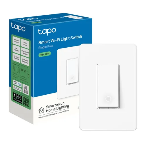 Vista 9 de TP-Link Tapo Interruptor de atenuador inteligente, un solo polo, requiere cable neutro, interruptor de luz Wi-Fi de 2,4GHz compatible con Alexa