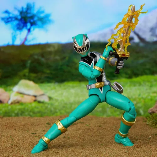 Vista 7 de Power Rangers Lightning Collection Dino Fury Green Ranger - Figura de acción a escala de 6 pulgadas, juguetes y figuras de acción para niños a
