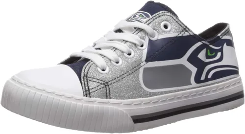 Vista 18 de FOCO Womens NFL Team Logo Ladies Fashion Glitter Low Top Canvas Sneakers Shoes