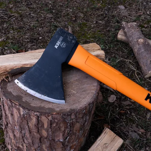 Vista 6 de KSEIBI - Hacha de división de 36 pulgadas - Acero al carbono forjado, hacha para cortar madera y leña, mazo de servicio pesado con mango ergonómico