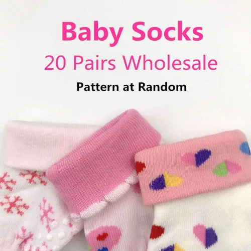 Vista 5 de 20 pares de calcetines para bebés, niños y niñas, de algodón (patrón al azar)