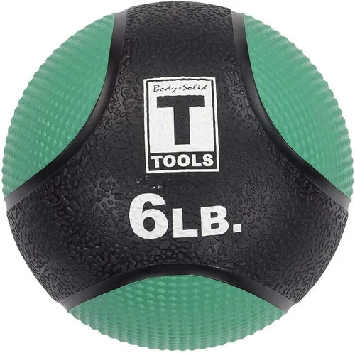 Vista 3 de Body-Solid Pelota medicinal de goma, agarre superior, superficie texturizada, pelotas ajustables de presión de aire, ideal para ejercicios Negro