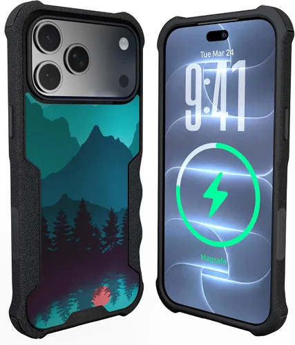 Vista 64 de Smartish Funda MagSafe, Gripzilla, agarre resistente, negro para iPhone 12 traje de noche negro