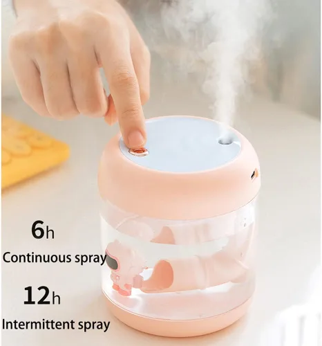 Vista 6 de Mini humidificador portátil de astronauta/león, 11.8 fl oz, mini humidificador de aire portátil, decorativo, lindo, astronauta/león recargable por