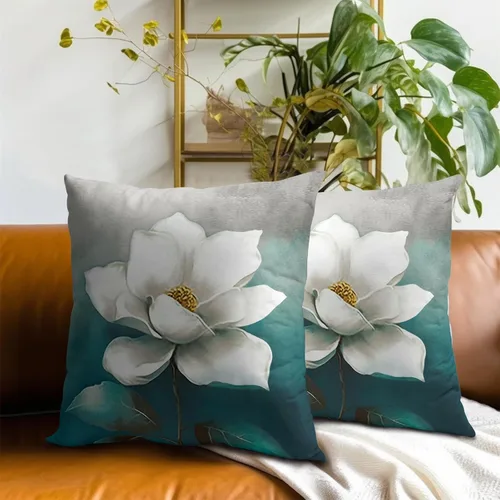 Vista 211 de Giwawa Juego de 2 fundas de almohada decorativas con diseño floral de girasol de 16 x 16 pulgadas, fundas de cojín decorativas para el hogar, sofá