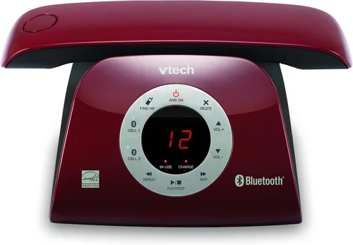 Vista 18 de VTech VS122 DECT 6.0 Teléfono inalámbrico de diseño retro con sistema de contestador, bloqueador inteligente de llamadas y conexión Bluetooth a