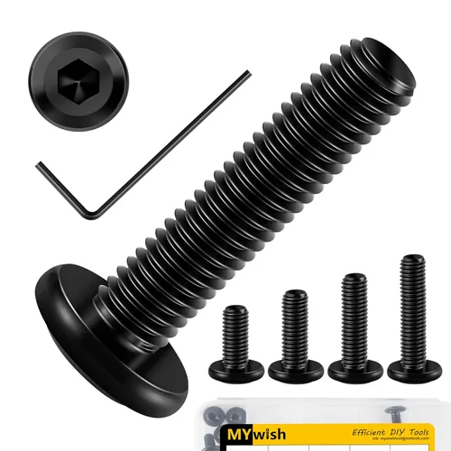 Vista 63 de Mywish M5 x 8mm 20 piezas de tornillos de cabeza plana con rosca hexagonal, pernos de acero inoxidable 304 para muebles con rosca completa, óxido