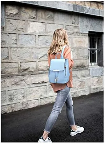 Vista 7 de Pahajim - Mochila de cuero sintético con zíper casual a la moda para mujer
