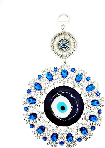 Vista 11 de LUCKBOOSTIUM Lucky Blue Evil Eye - Colgante colgante de ojo malvado, signo de protección y bendición, bonito dije para llaves del hogar, bolsa