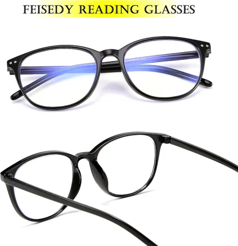 Vista 2 de FEISEDY Gafas de lectura progresivas multienfoque para hombres y mujeres, computadora con bloqueo de luz azul, lectores B2557