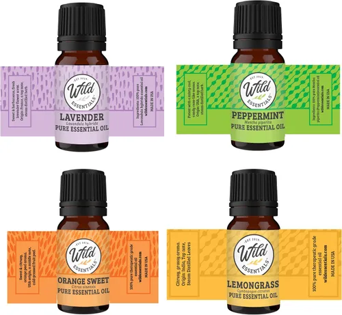 Vista 6 de Wild Essentials - Collar de tatuaje de calavera de azúcar, kit difusor de aceite esencial, lavanda, citronela, menta, aceites de naranja, 8