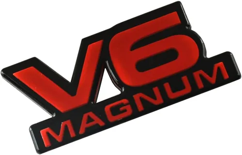 Vista 4 de 2 emblemas V6 Magnum para puerta de identificación 3D, logotipo 1500 Van apto para Durango V6 (negro rojo)
