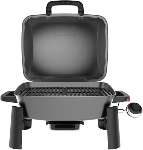 Vista 2 de Nexgrill Parrilla de gas propano portátil de 1 quemador con tapa, encendido piezoeléctrico, 10,000 BTU, 183 pulgadas cuadradas, parrilla de mesa